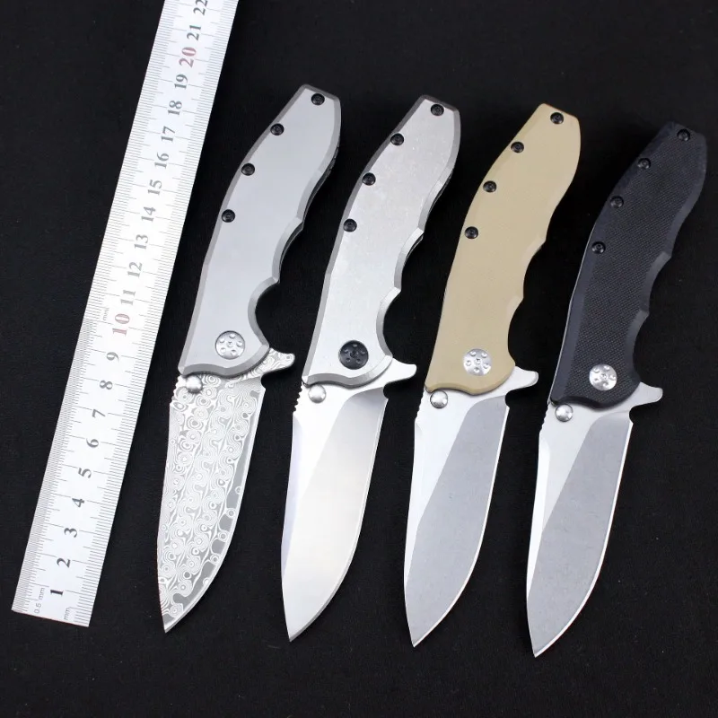 

New Outdoor Camping Folding Knife 8CR13 or D2 Damascus Blade Titanium Pocket Survival Tactical Hunting Utility Knives EDC Tools