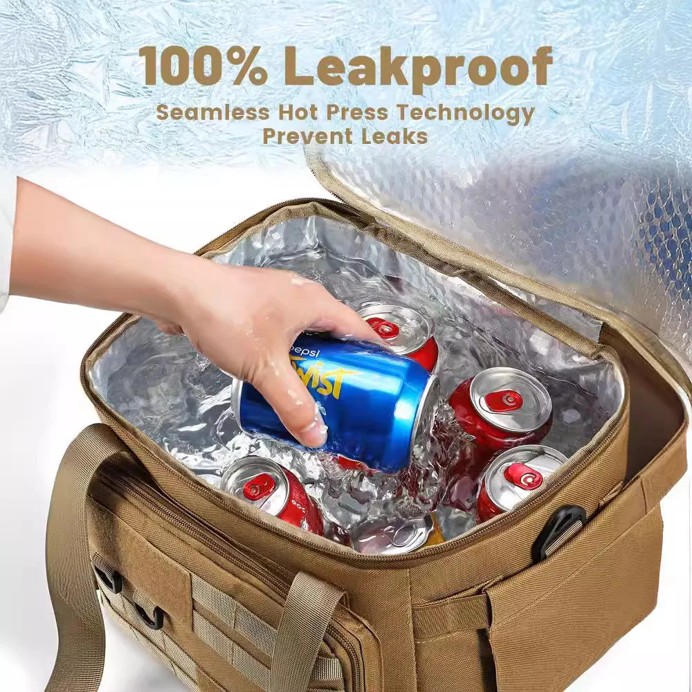 Outdoor Thermal Insulation Bag Multi-functional Travel Fresh-keeping Portable Ice Bag Camouflage Aluminum Waterproof Cooler Bag
