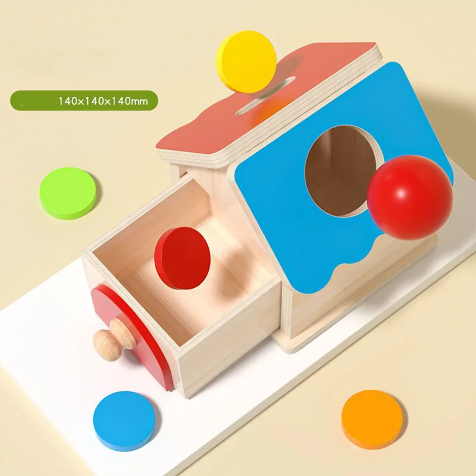 Jeu Montessori Boite de permanence de l'objet avec plateau