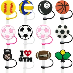 1PCS Sports Ball Straw Cover Cap Accessories for Tumbler Cup,Silicone Splashproof Straw Topper,8mm Dustproof Straw Plug