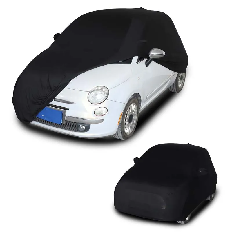 

1Pcs Velvet Black For Fiat 500 2010-2022 Car Cover Dustproof Snowproof Sunscreen UV Cover Car Modification Accessories