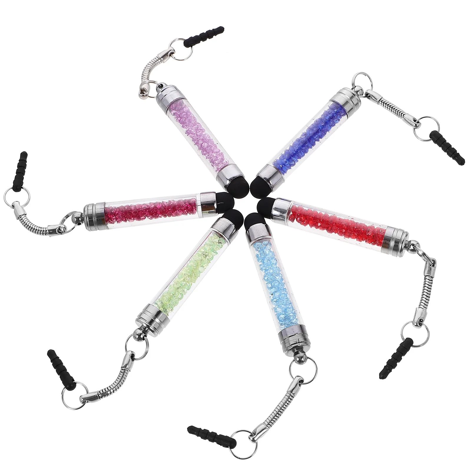 

8pcs Universal Screen Pen Capacitive Stylus For Phone Tablet Writing Tool Mini Acrylic Rhinestone Pen