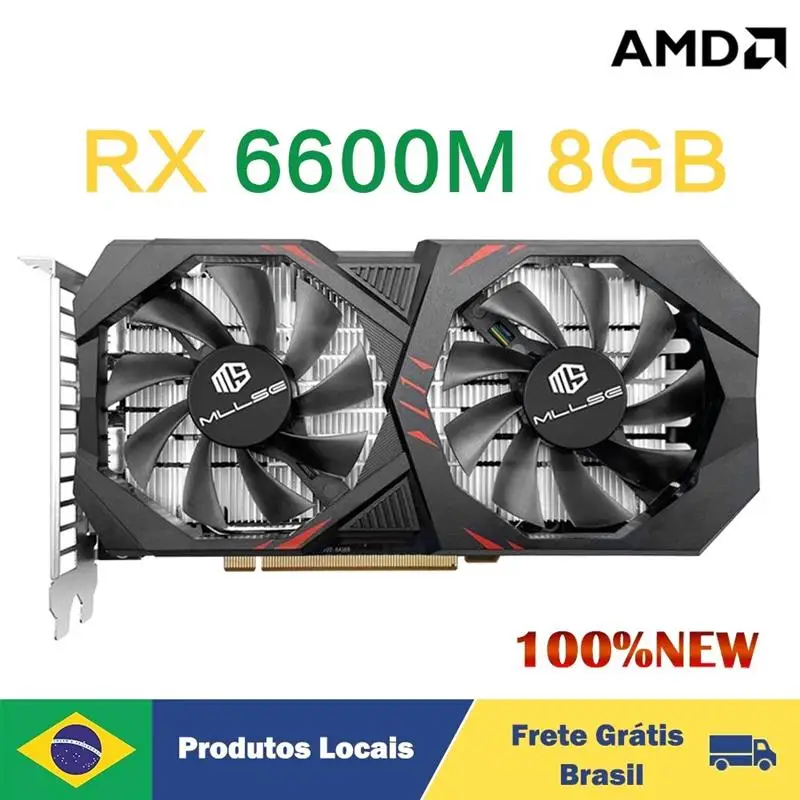 Top AMD Radeon RX 6600M 8GB Placa De Video Game Graphics Card GDDR6 128Bit 7nm Video Card Support Desktop GPU Brazil