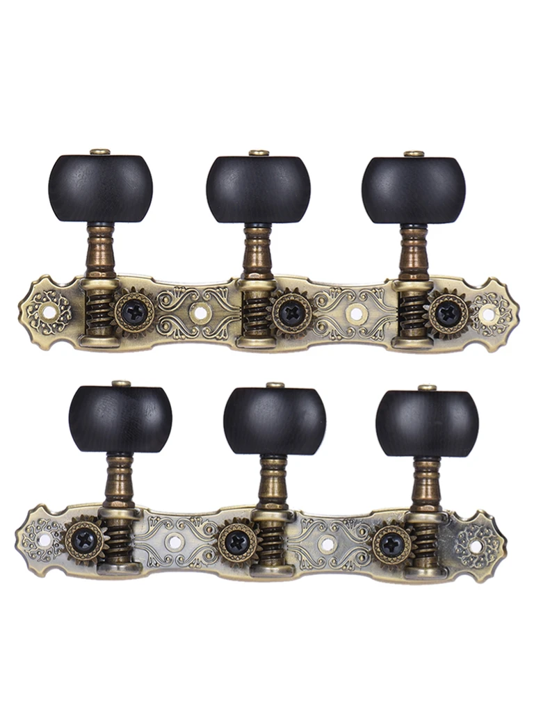 Alice 2 Pcs (L&R) Classical Guitar Tuning Peg Bronze Plated Acoustic Guitar Machine Heads 1 : 16 Tuning Keys Knobs String Tuners