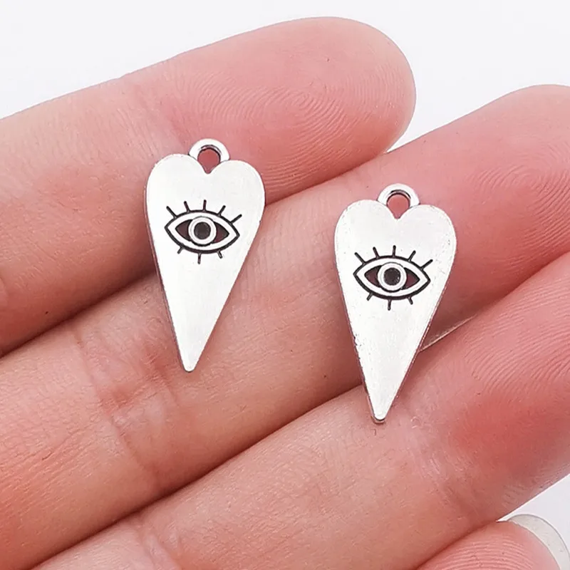 20Pcs/Lot 11*22mm Witch Evil Eye Charms Pendant For Jewelry Making DIY Crafts Making Findings Handmade Tibetan Jewelry