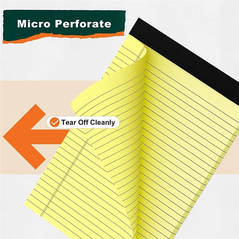 Блокноты из 8 предметов, блокноты размером 8,5 х 11 дюймов, блокноты с широкой линейкой, желтые бумажные блокноты для школы, офиса