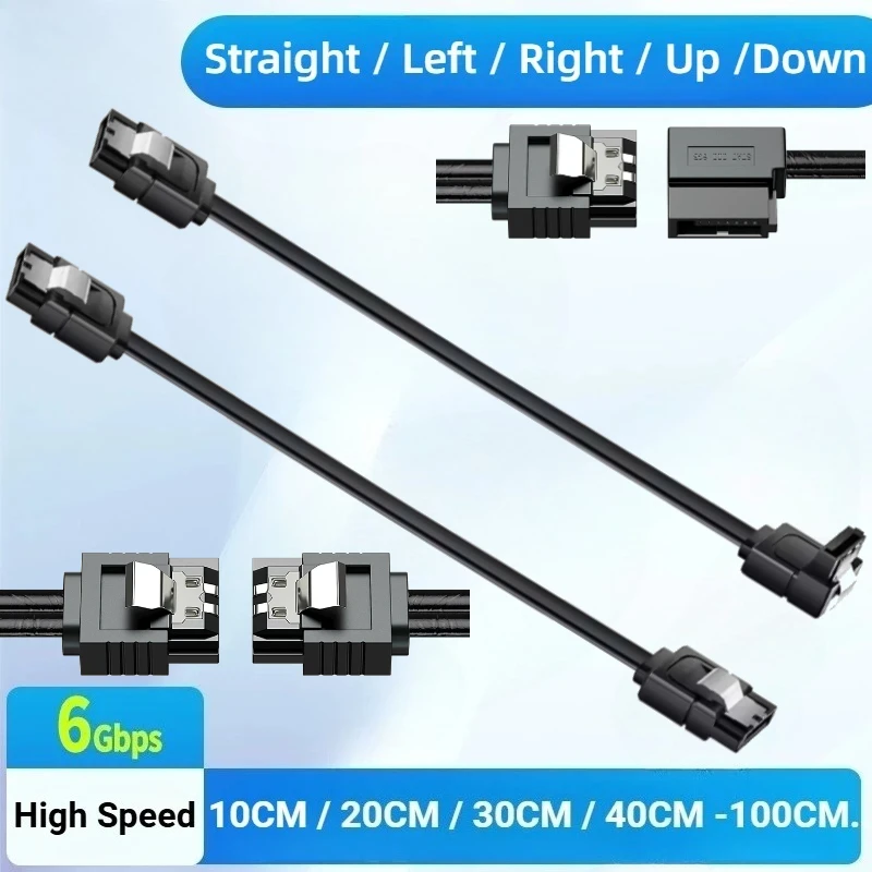 High Speed SATA III Cable 3.0 Hard Drive Disk Sata 3 SAS Cable 6Gbps Data Wire Desktop SSD HDD Optical Drive/Recorder 10CM-200CM