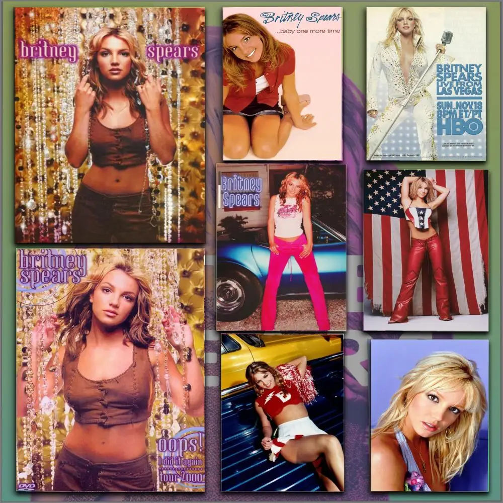 Retro Singer Britney Spears Poster HD Anime Hot Theme Singer/OST/Movie-Waterproof Self-Stick Home Decor