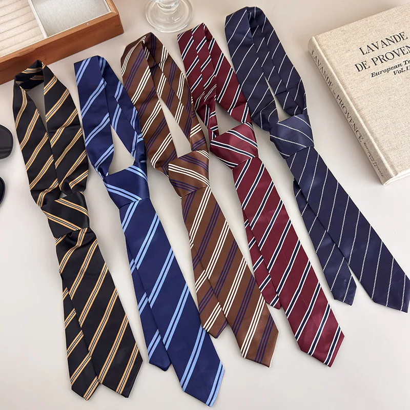 Corbatas a Rayas Estilo Universitario, Corbata para Camisa de Uniforme Escolar para Niñas, Cinturón Largo Multifuncional, Corbatas para Niños, Accesorios Escolares