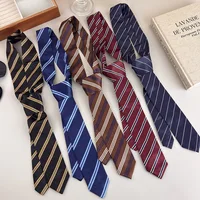 College Style Striped Ties Girls Uniform Shirt Neck Tie Multi-function Long Waistband Belt Neckties School Boys Ties Accessories 6