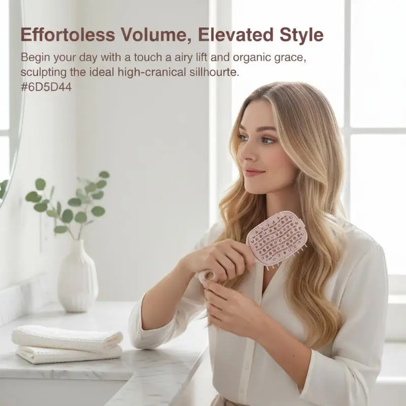 Detangling Root Volumizing Hair Brush Self Cleaning Vented Anti Tangle Comb for Long Curly Hair Salon Home Styling
