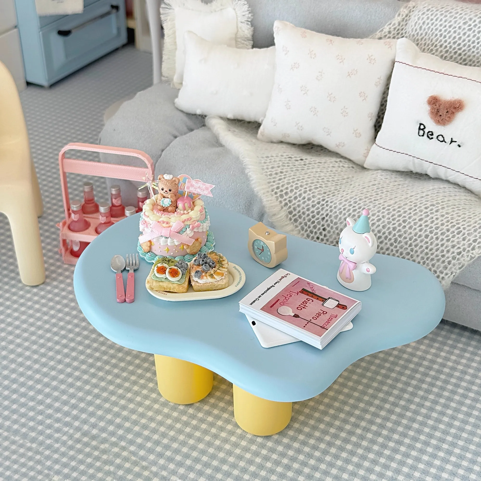 1/6 Bjd Ob11 Miniatur Puppenhaus Möbel Mini Modell Wohnzimmer Möbel Teetisch/Sofatisch