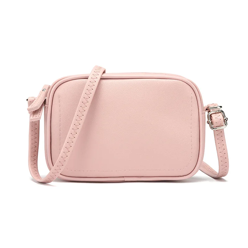 Solid color simple and versatile small square bag fashionable crossbody single shoulder women's bag