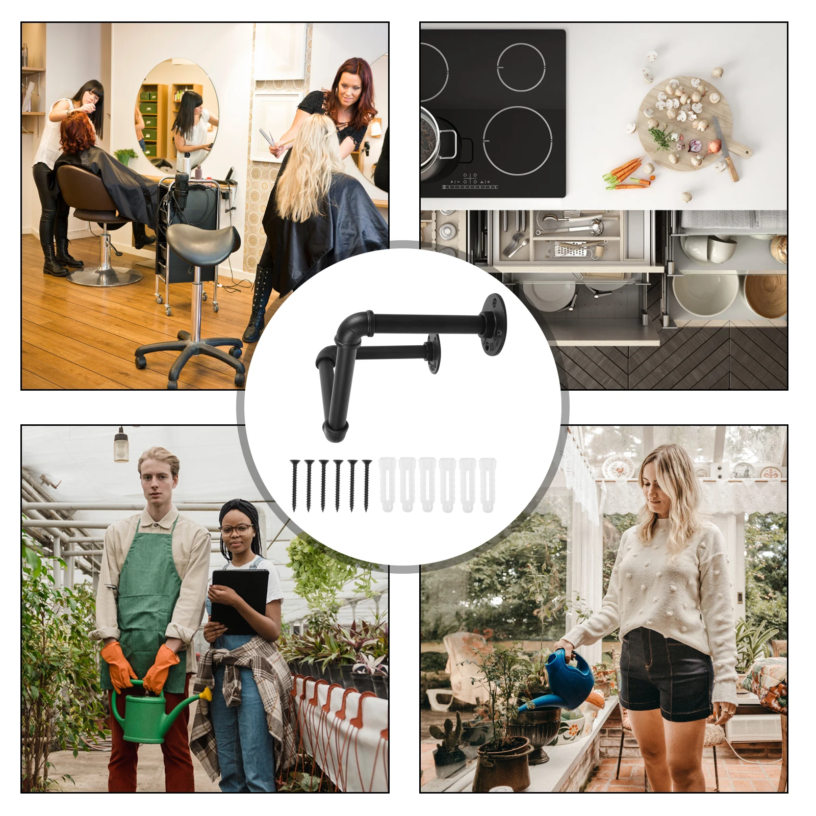 

Wall-mounted Support Frame Rack Racks Kitchen Towel Rail Holder Heavy Duty Rustic Bar Coat Bathroom Farmhouse Industrial