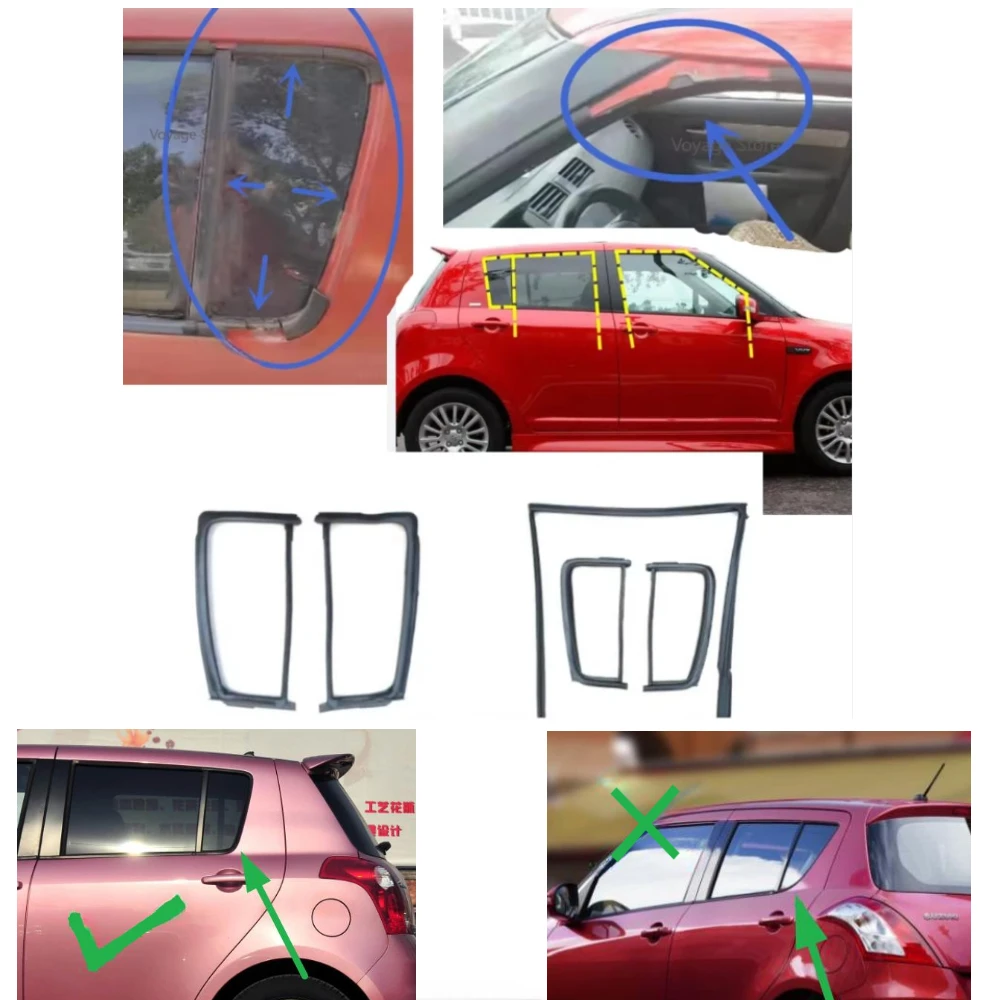 1 Pcs Door Rubber for Suzuki Swift 2006-2009 Window Mud Trough for Swift Protector Rubber Weather Seal for Suzuki Car Accessorie