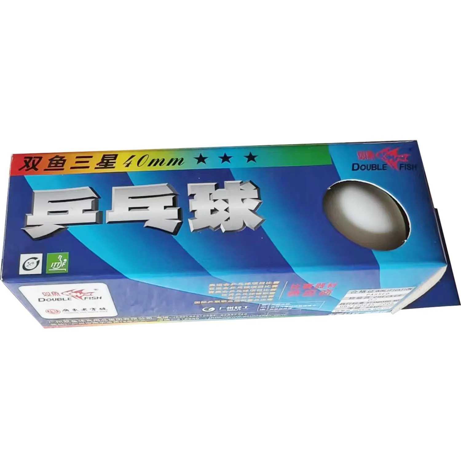 Double Fish 3-star 3star 3 srar 40mm white Table Tennis Balls for Ping Pong