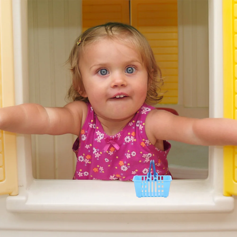 12 pièces Mini panier à provisions Compact Portable petit panier d'épicerie enfants semblant jouer oeufs de pâques stockage artisanat enfants jouet