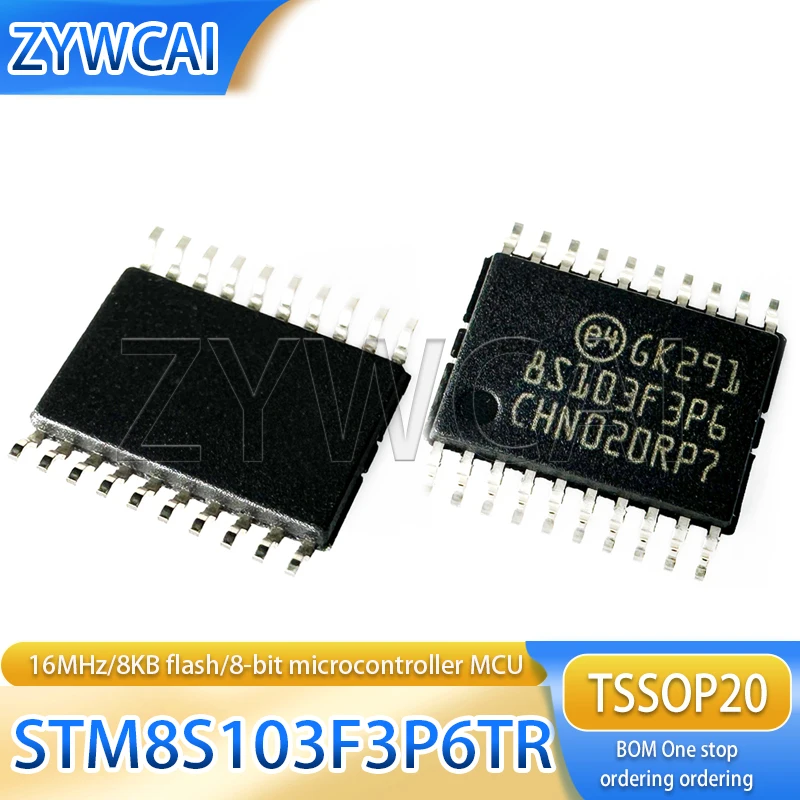 

STM8S103F3P6TR TSSOP-20 5PCS 8S103F3P6 STM8S103F 16MHz 8KB Flash 8-bit Microcontroller MCU MPU SOC Microcontroller