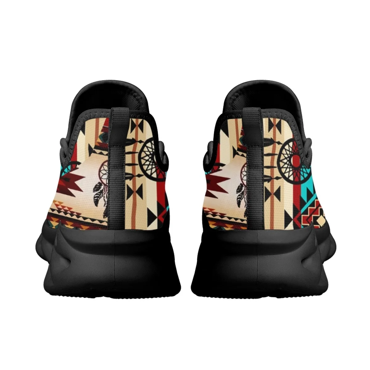 Etnische Tribal Aztec Patroon Lichtgewicht Veters Mesh Schoenen Voor Dames Casual Heren Platform Sneakers Groot Formaat Schoenen