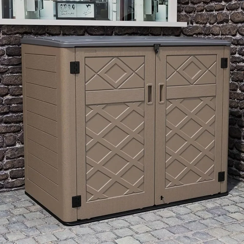 

Storage Shed Weather Resistance, Multi-Purpose Outdoor Storage Cabinet Waterproof, Outdoor Storage Cabinet for Bike,Garbage Cans