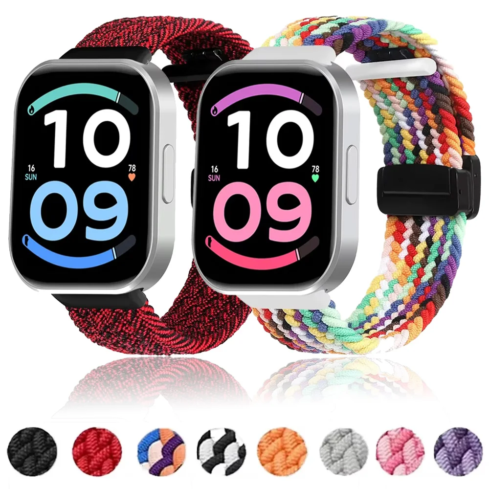 Magnetic Buckle Nylon Strap For Xiaomi Mi Band 10 Pro/9 Pro/8 Pro Wristband Replaceable For Redmi Watch 4 5 6/6 Active-Lite Band