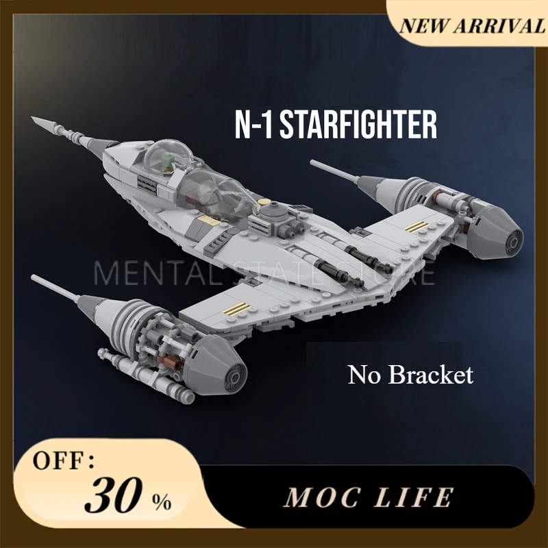 NEW 360PCS Customized MOC Starfighter N1 Building Blocks Technology Bricks DIY Creative Assembly Education Toys Holiday Gifts