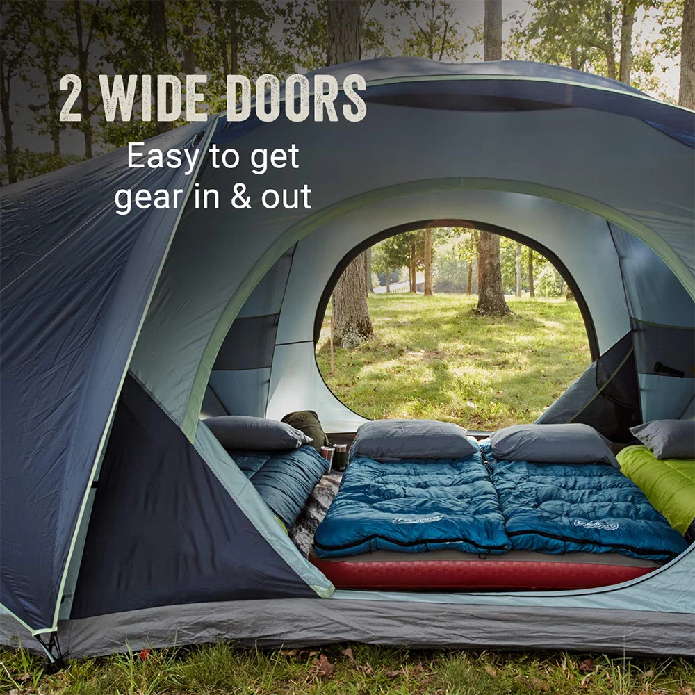 8/10/12-Person Dome Tent with 5-Minute Setup Rainfly Carry Bag Storage Pockets Weatherproof Ventilation Liner for Camping