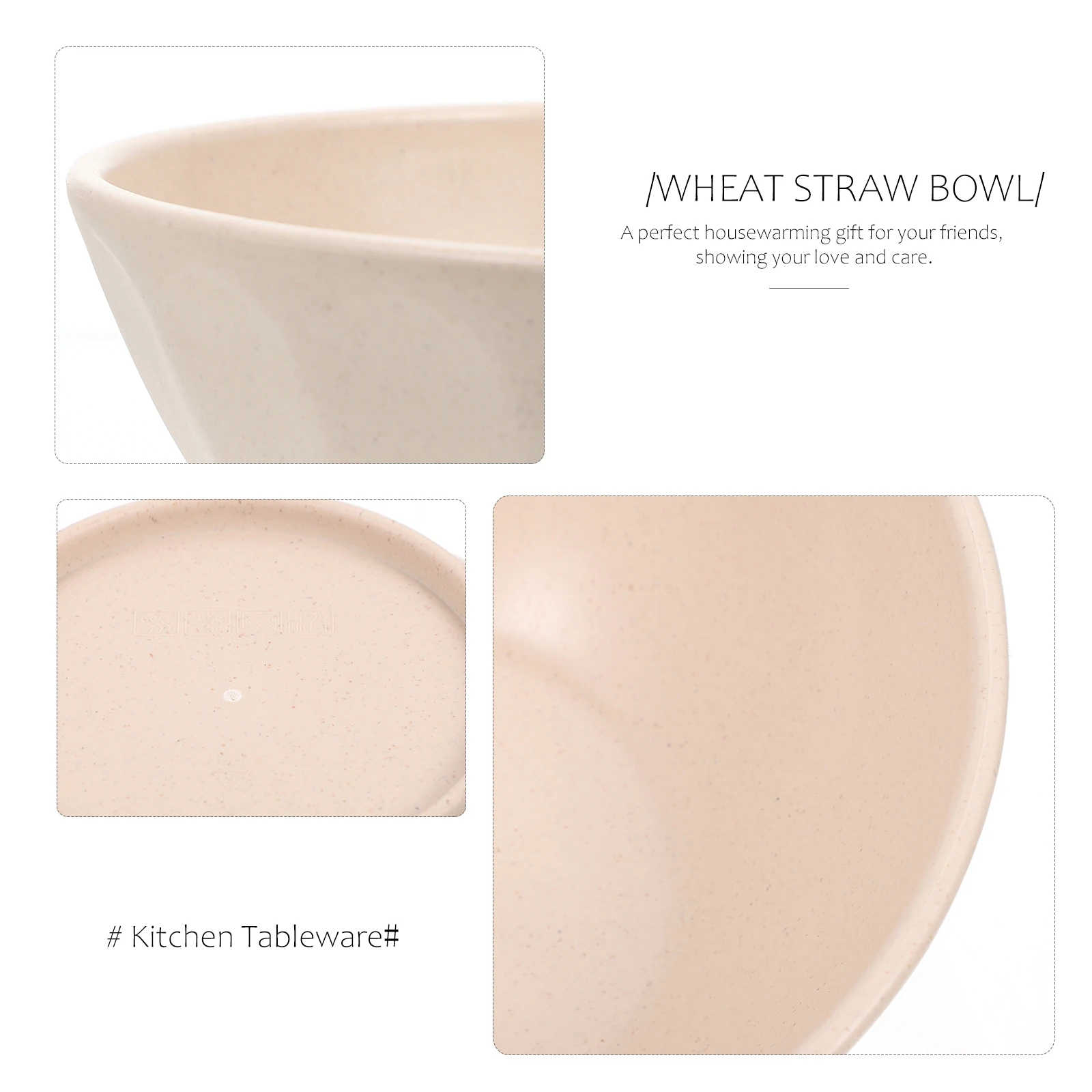 

4 Pcs Straw Bowl Home Noodles Micro-wave Oven Kitchen Tableware Food Serving Wheat Rice