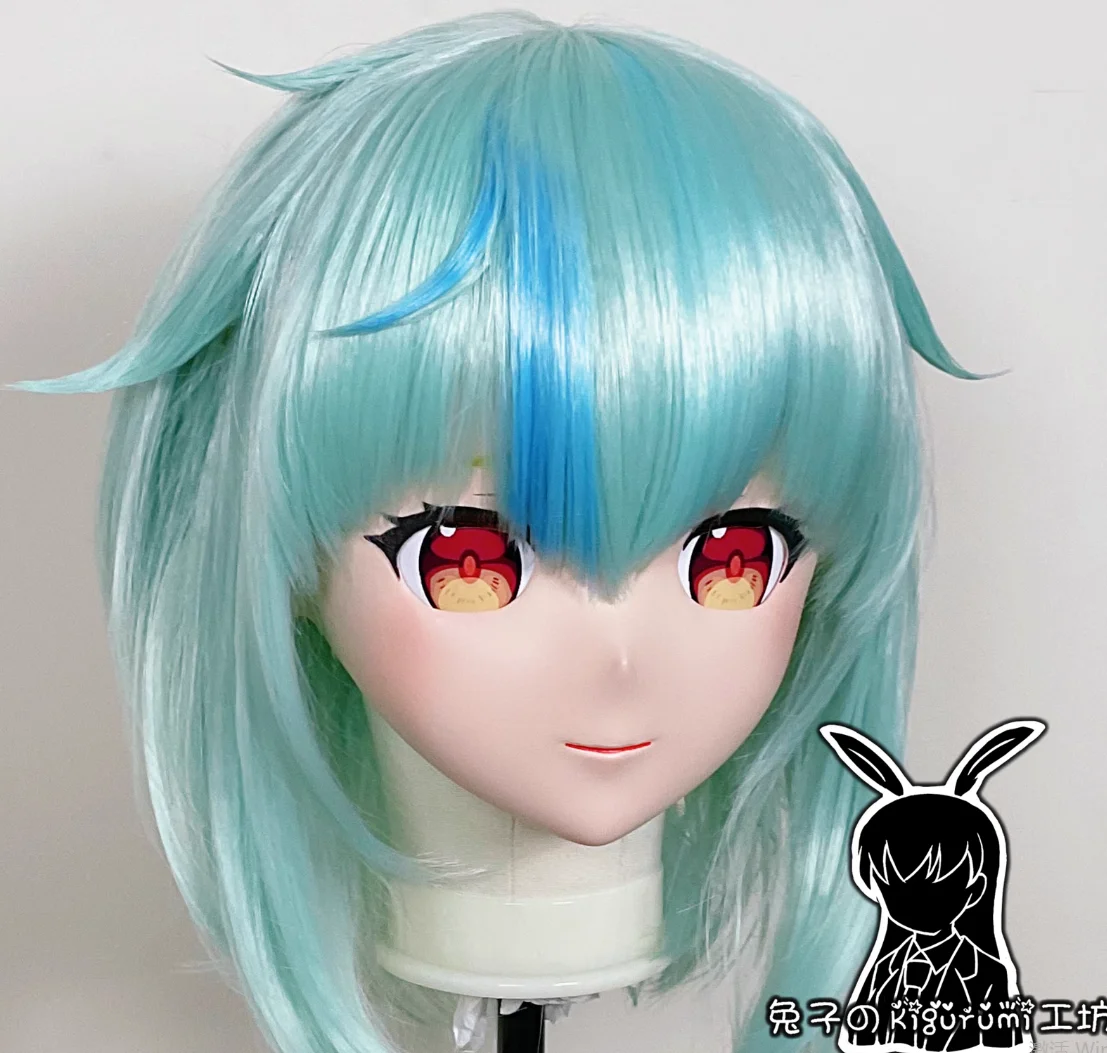 

(RB32901)Customize Lockable Full Head Resin Cartoon Cosplay Japanese Character Anime Role Play Kigurumi Mask With Back Shell