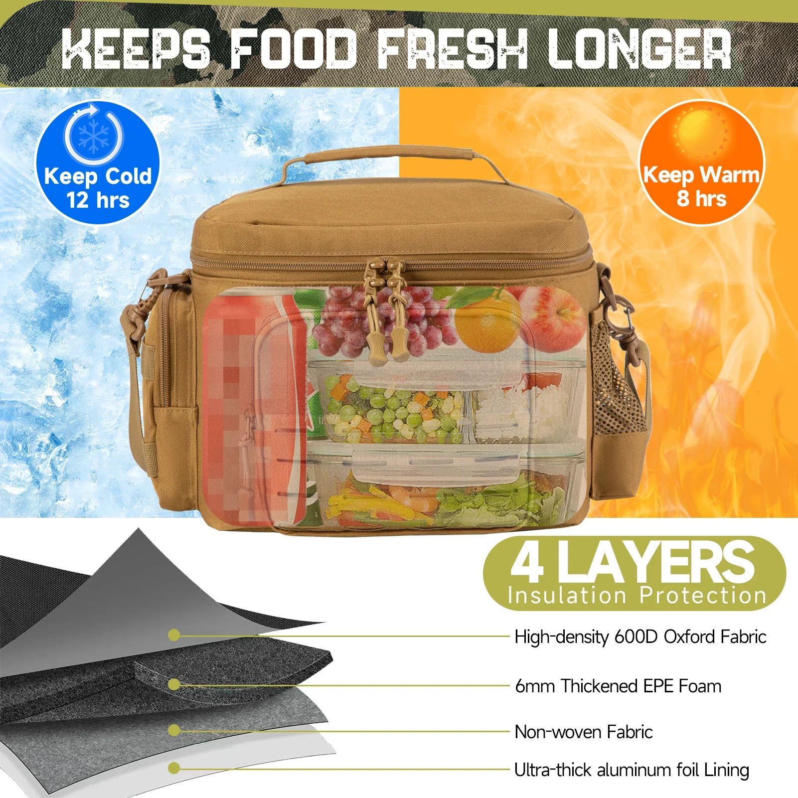 Tactical Thermal Cooler Bag picnic cooler box camping lunch bag Outdoor Heavy Duty Lunch Boxs cooler backpack camping storage