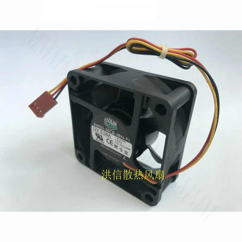 TT  Cooler Master A6025-30CB-3BN-PI 12V 0.08A 60*25MM 6cm silent fan 3pin