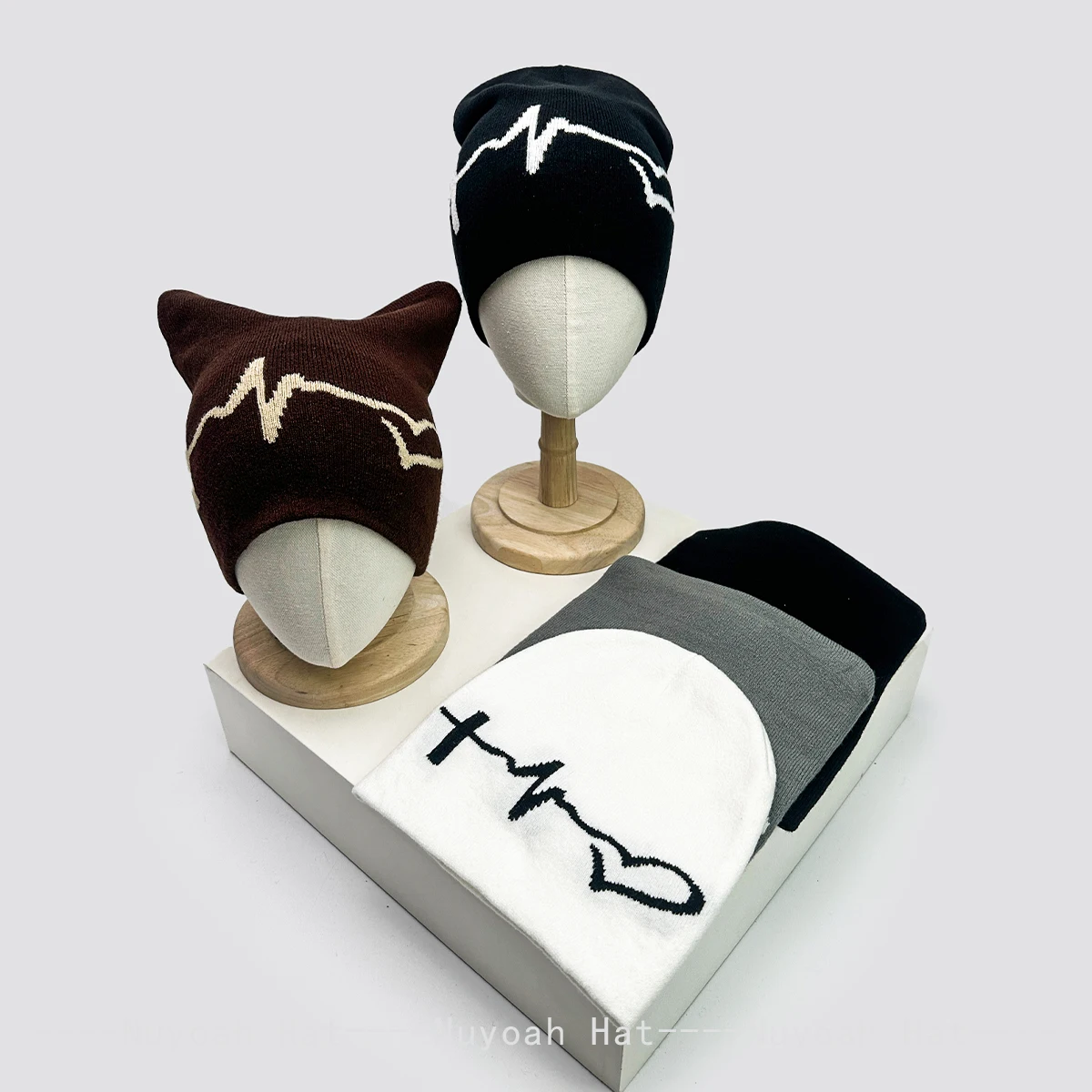 

New Men Women Design Style Jacquard Electrocardiogram Knitted Hats Warm Personal Fashion Simple Beanies Outdoor Versatile Casual