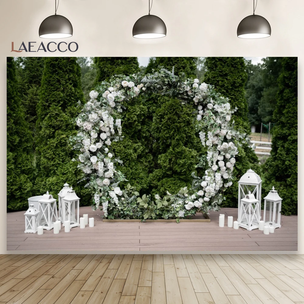 Outdoorsy Wedding Ceremony Photography Background Green Grass Flower Curtain Balloon Decoration Bridal Shower Photocall Backdrop