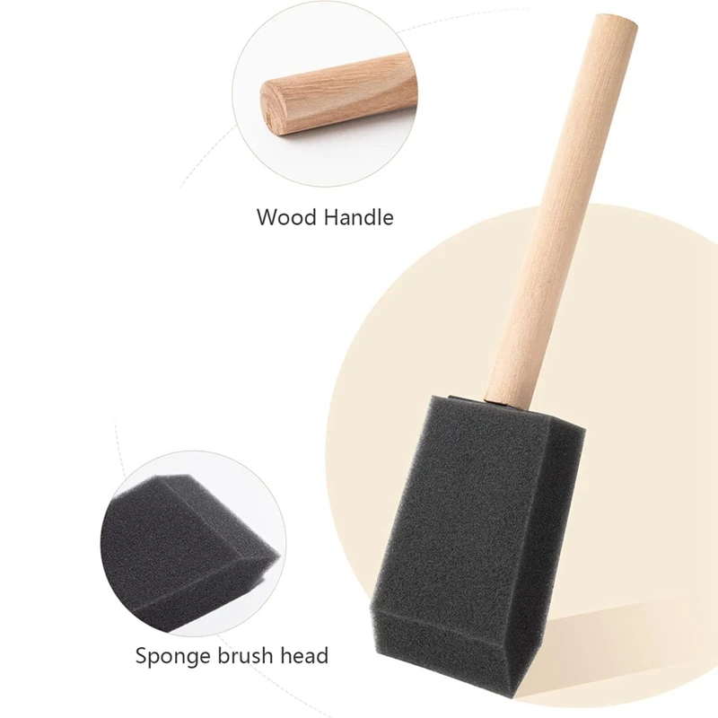 ABXH フォームペイントブラシ、2インチスポンジブラシ48パック、スポンジペイントブラシ、フォームブラシ、ペイントスポンジ、スポンジペイントブラシ