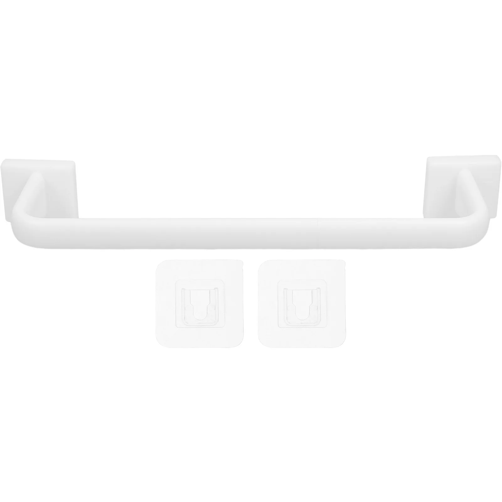 2pcs Towel Adhesive Waterproof Space-Saving No Drill Mount For Bathroom Kitchen Storage Rack Kitchen Storage Organizer White