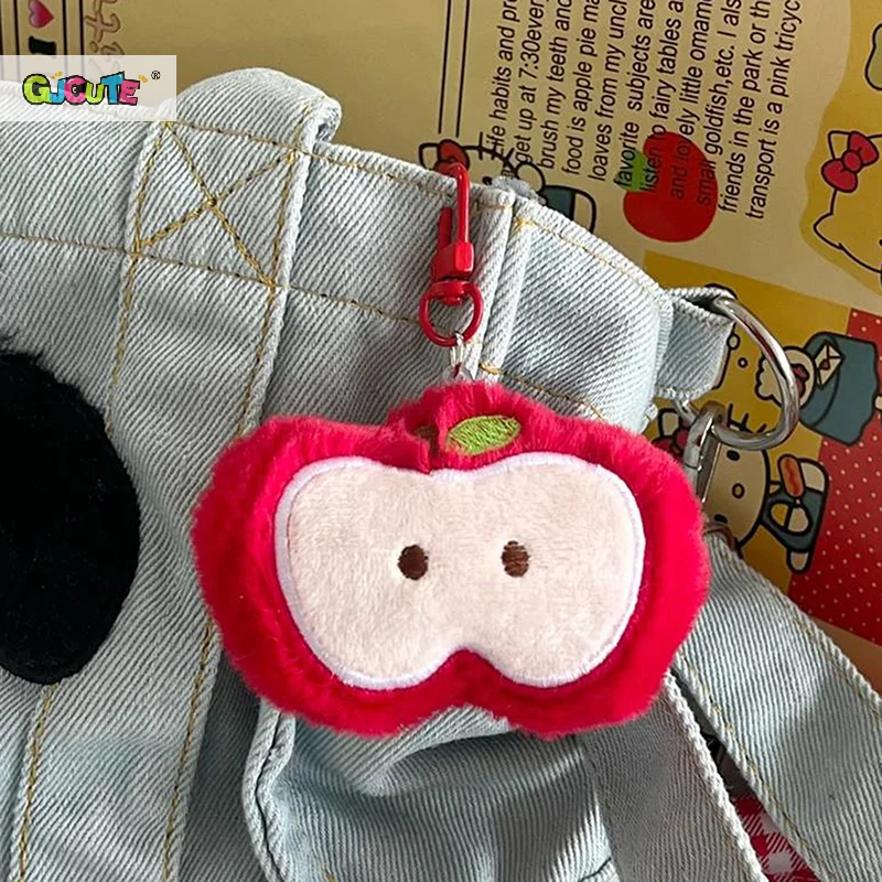 Cute Red Apple Plush Toys Doll Keychain Bag Pendants Backpack Hanging Ornaments Girly Heart All-match Accessories Birthday Gifts