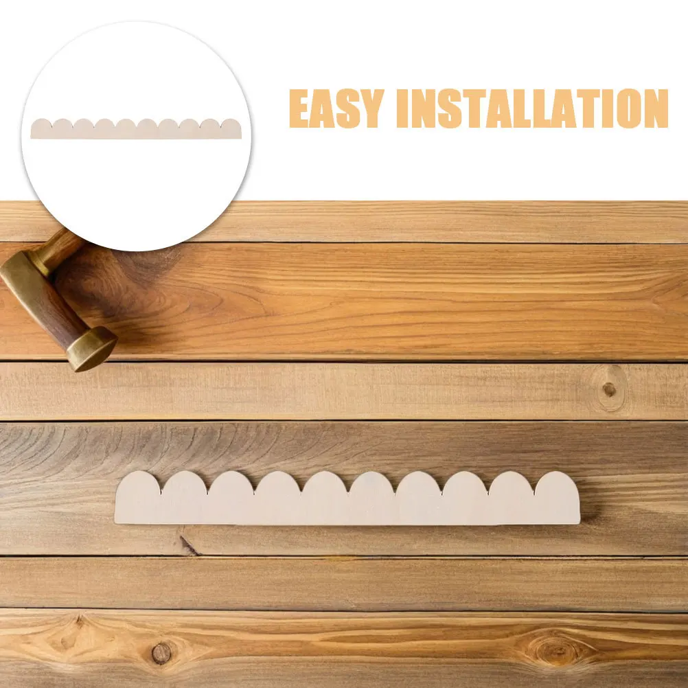 6 قطع من إطار الباب المزخرف بحواف خشبية على شكل صدفي، حدود غير مكتملة