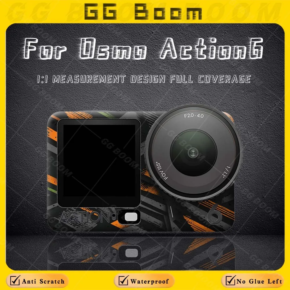 For Osmo Action 6 Action Camera Sticker Body Frame Protective Film Personalized Colorful PVC Decals Waterproof Scratch-Proof
