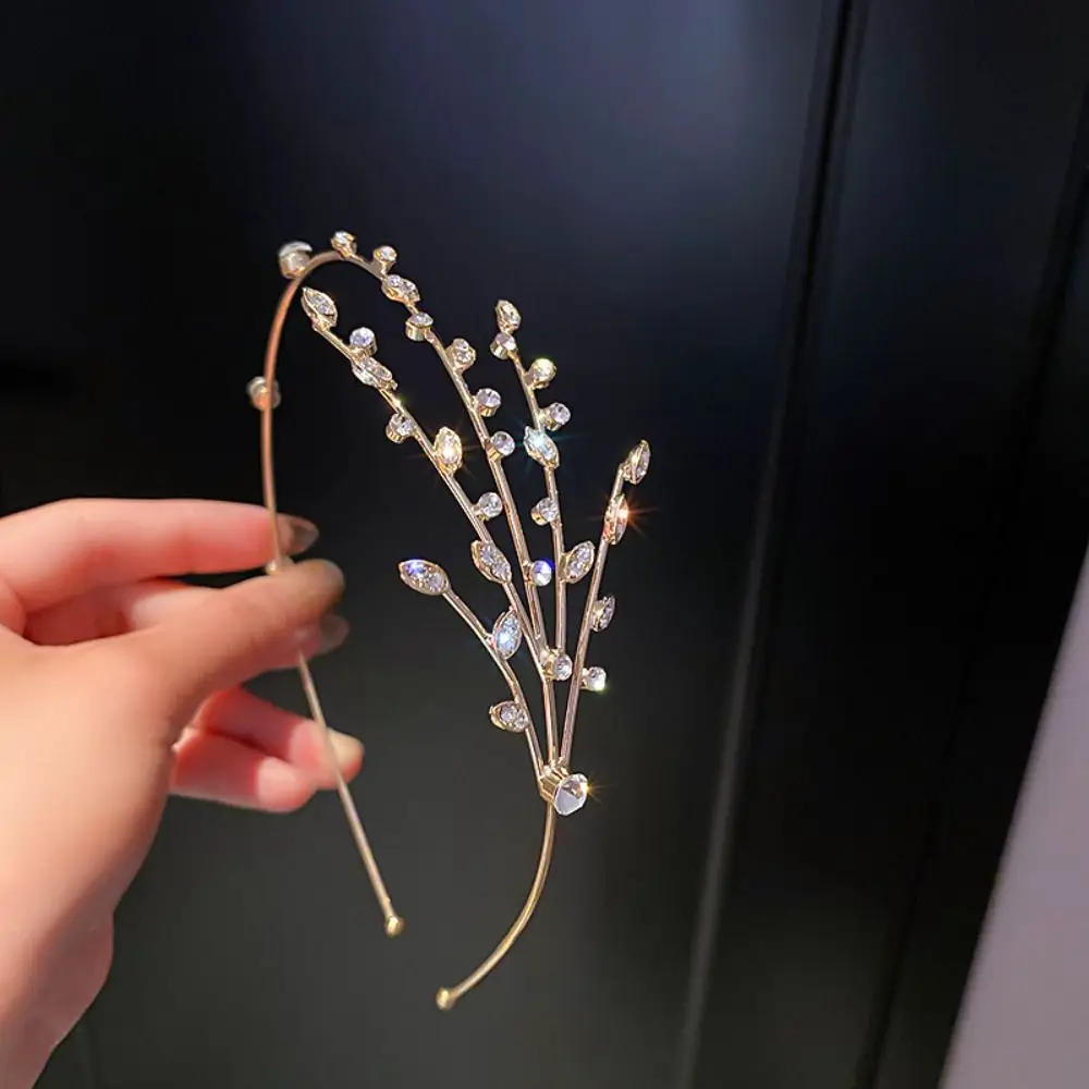 INS Rhinestone Studded Pearl Star Hair Hoop Bridal Crown Crystal Women Hairbands Elegant Hair Accessories Party Headwear Jewelry