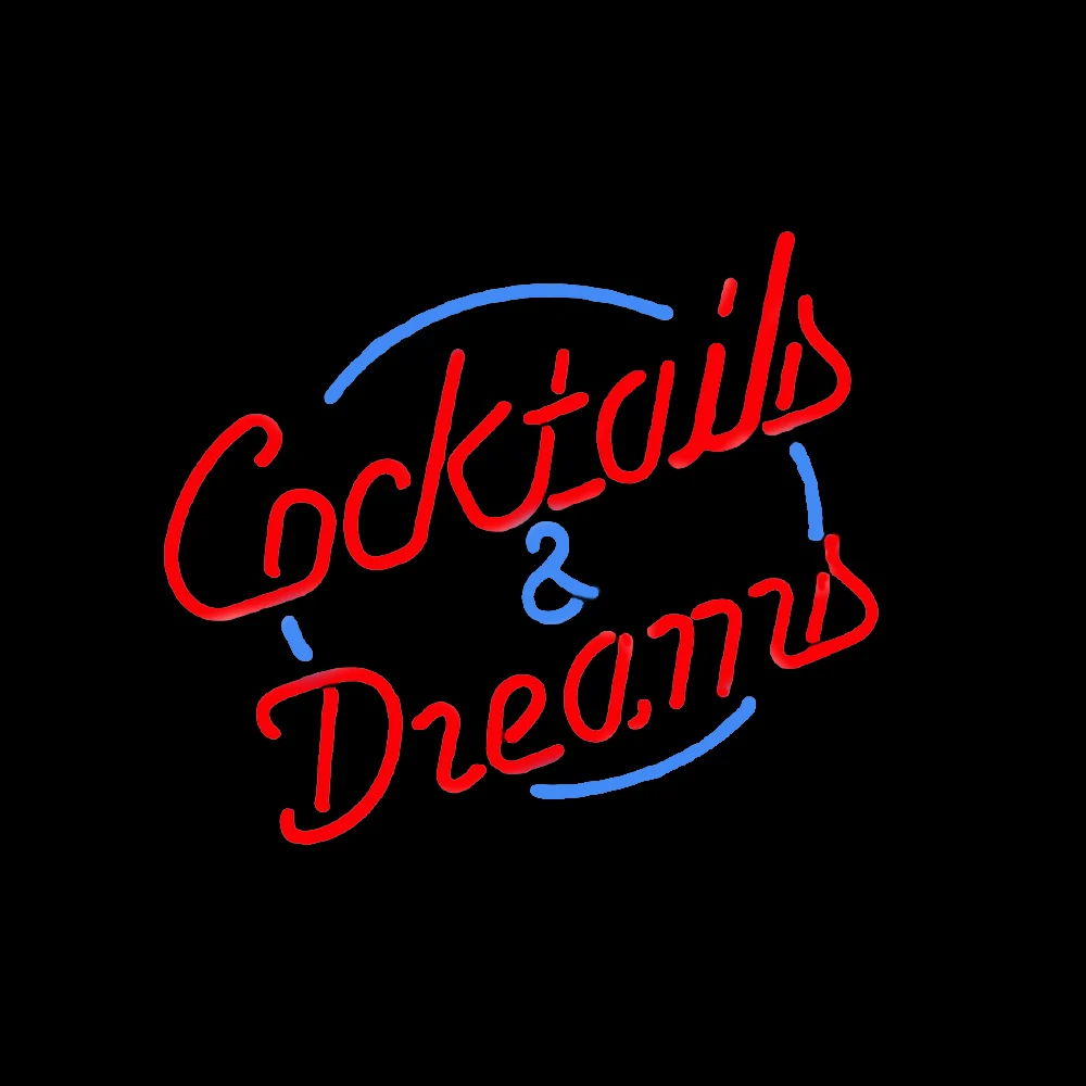 Imagem -02 - Cocktails & Dreams Neon Light Sign Custom Handmade Real Vidro Tubo Bar Drink Store Room Decor Lâmpada de Exibição 17 x 14