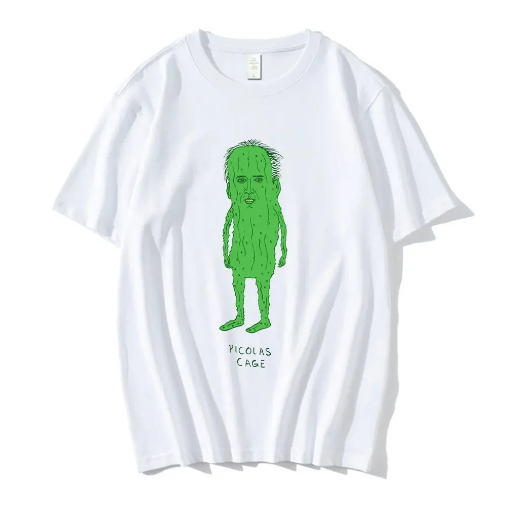 Picolas Cage T - Shirt Men's Nicolas Cage T Shirt Nicolas Cage Funny Weird Creepy Raising Arizona Green Pickles Valley T Shirts