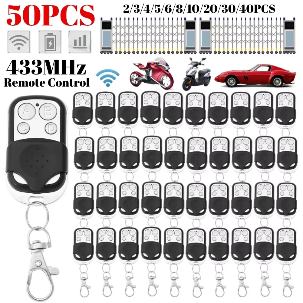 10/50PCS Cloning Duplicator Key Remote Control 433MHZ Clone Fixed Learning Rolling Code For Gate Garage Door