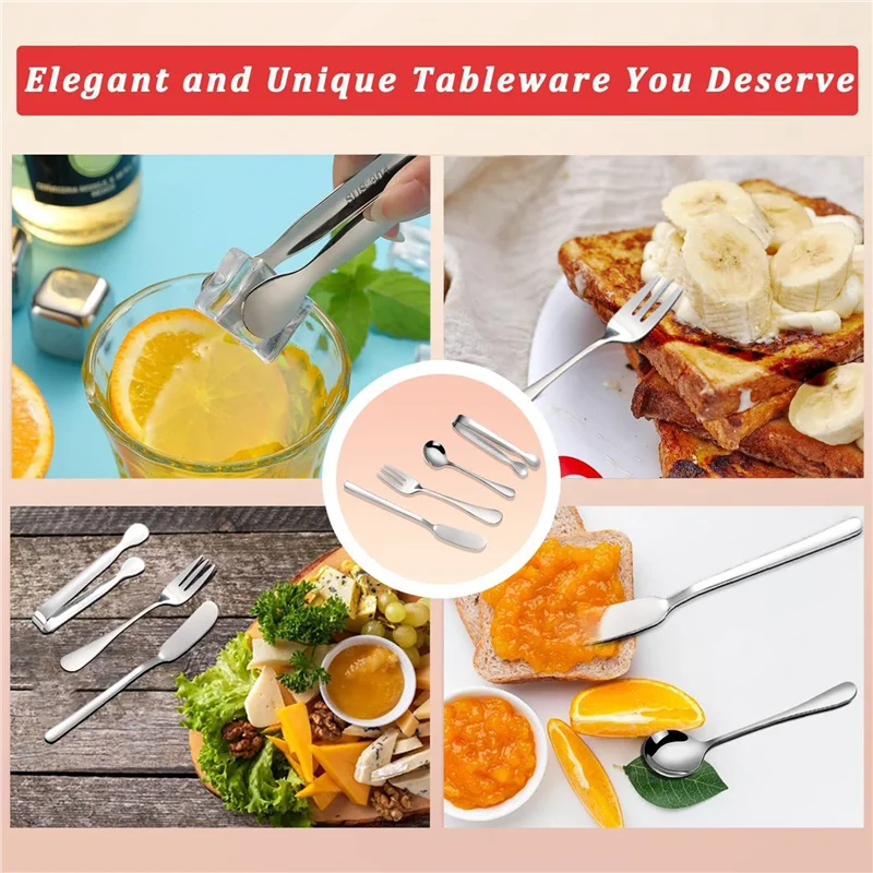 طقم سكاكين توزيع زبدة الجبن من KYCOR مكون من 32 قطعة من إكسسوارات الفحم وسكاكين الزبدة المصنوعة من الفولاذ المقاوم للصدأ (فضي)