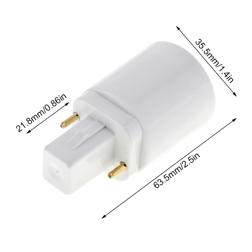 5pcs G24d to E26/E27 Adapter 2 Pin CFL Socket Adapter Lamp Base Converter,G24d to E26/E27 Adapter