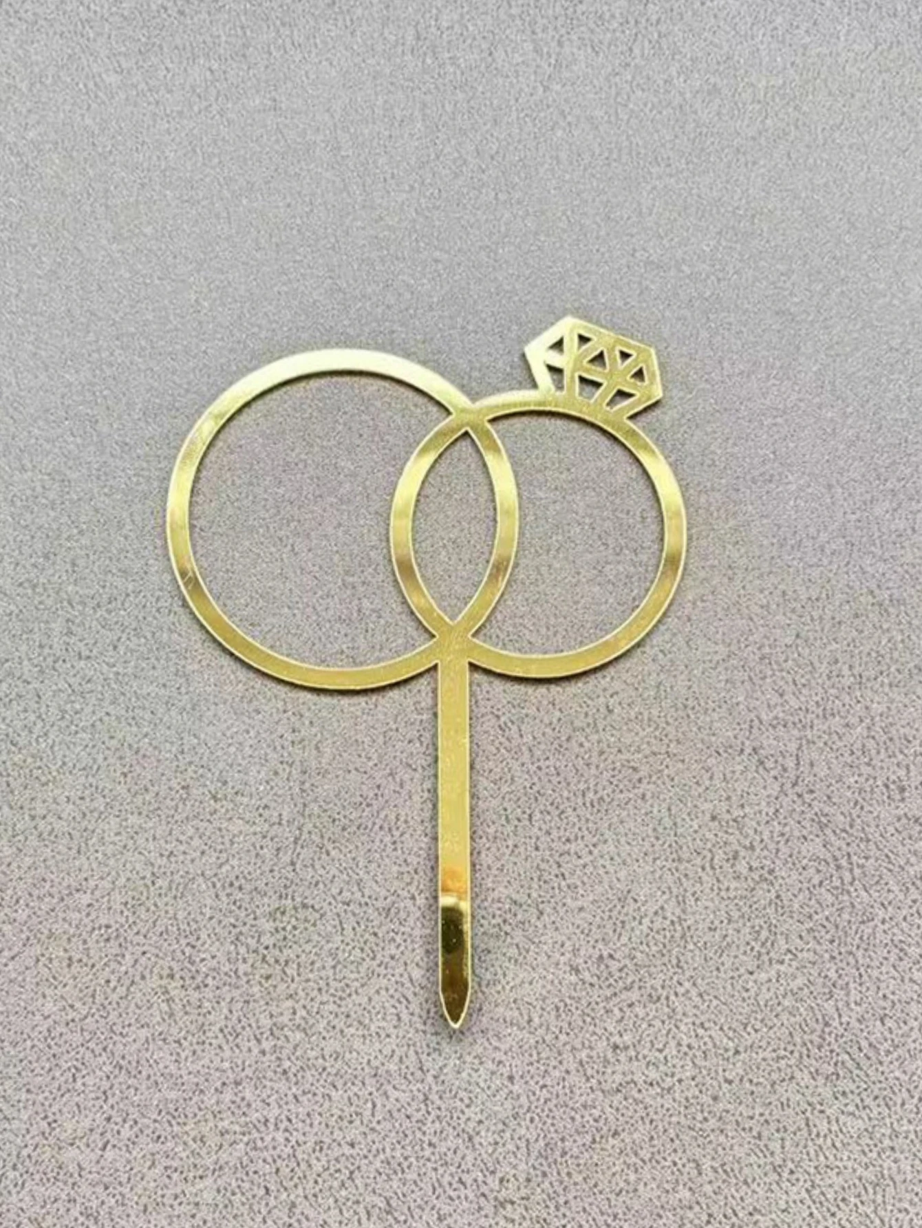 قطعة واحدة من كعكة الأكريليك الدائري الماسي - ديكور للزواج/الخطوبة/الذكرى السنوية/عيد الحب، مستلزمات الخبز #6