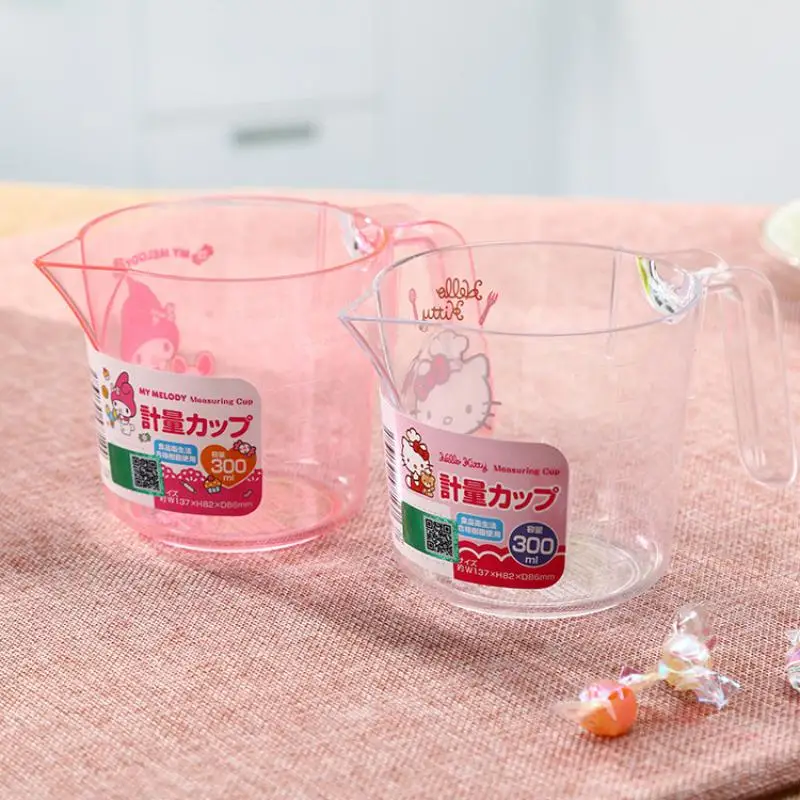 300Ml Kawaii Sanrio Measuring Cup Hello Kittys Mymelody Accessories Cute Anime Kitchen Baking Milk Flour Coffee Measuring Gift