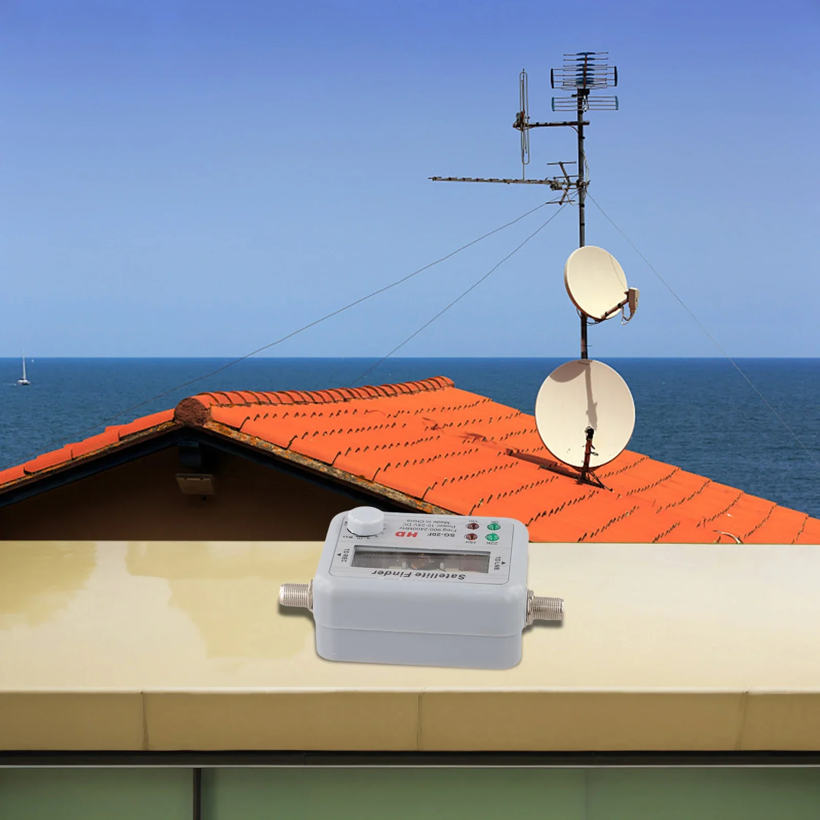 Digital TV For Satellite Finder Meter for LNB Directional Signal Measurement with Built in 22Khz Indicator Light for Easy Setup