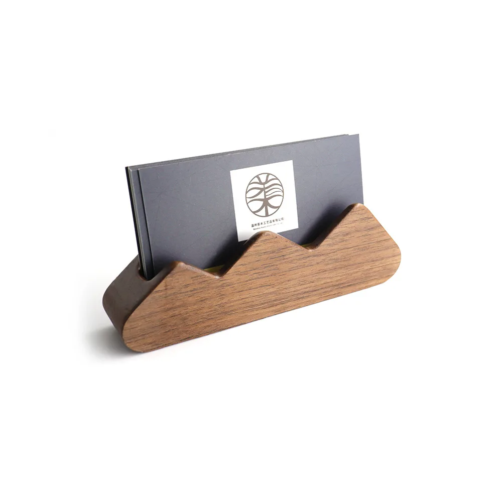 Black Walnut color wooden business card holder