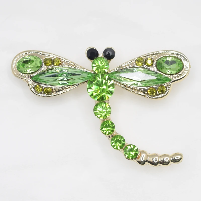 

12 шт./лот, оптовая продажа, модная брошь, стразы, стрекоза, броши C101261