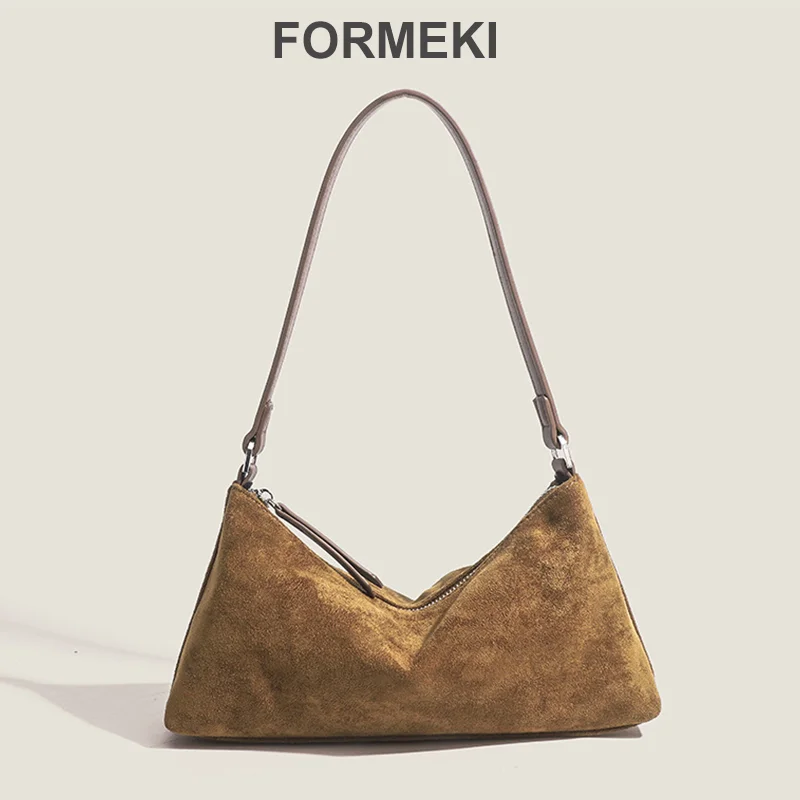 Formeki New Arrivals Women Bag Shoulder Bag For Women Flock Retro Luxury Design Bag Ladies Female Bag